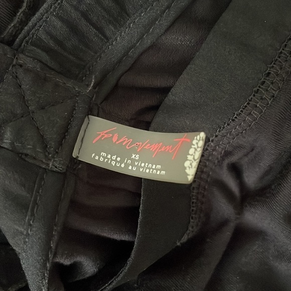 Free People Movement Black Button Down Asymmetrical Boho Flowy Midi Dress XS - Picture 6 of 6